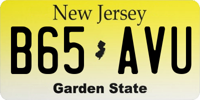NJ license plate B65AVU