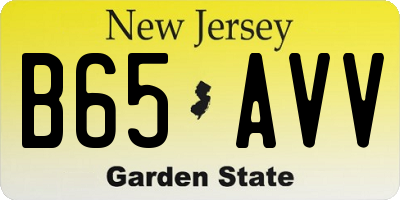 NJ license plate B65AVV