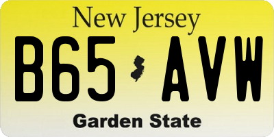 NJ license plate B65AVW