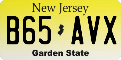 NJ license plate B65AVX