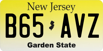 NJ license plate B65AVZ