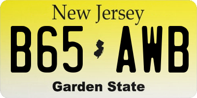 NJ license plate B65AWB