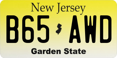 NJ license plate B65AWD