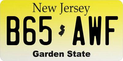NJ license plate B65AWF