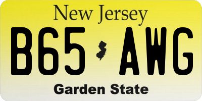 NJ license plate B65AWG
