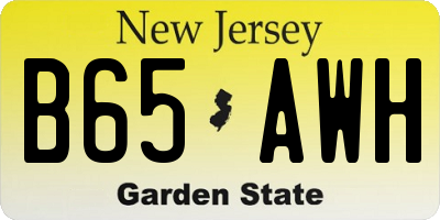 NJ license plate B65AWH