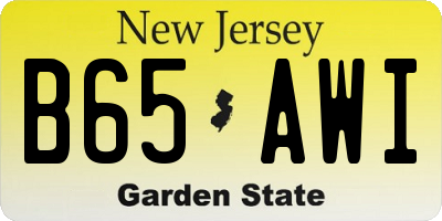 NJ license plate B65AWI