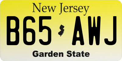 NJ license plate B65AWJ