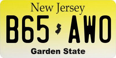 NJ license plate B65AWO