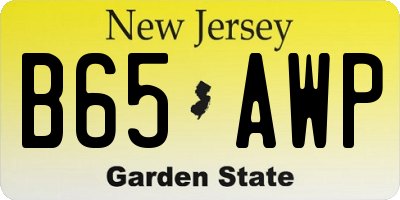 NJ license plate B65AWP
