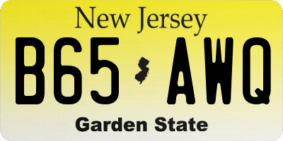 NJ license plate B65AWQ