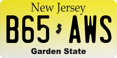 NJ license plate B65AWS