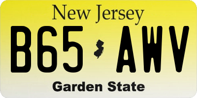 NJ license plate B65AWV