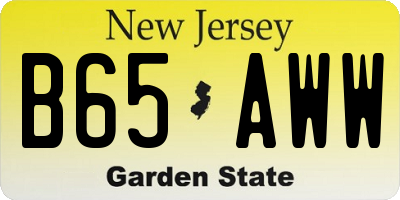 NJ license plate B65AWW