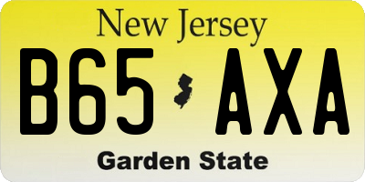 NJ license plate B65AXA