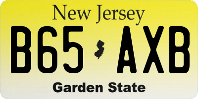 NJ license plate B65AXB