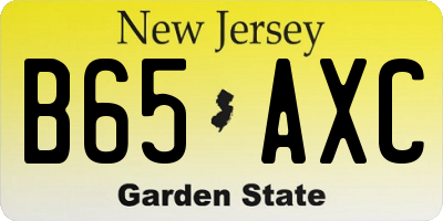 NJ license plate B65AXC