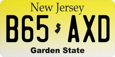 NJ license plate B65AXD