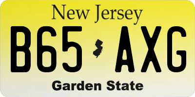 NJ license plate B65AXG