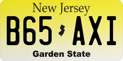 NJ license plate B65AXI