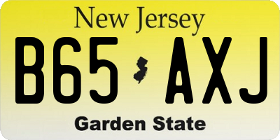 NJ license plate B65AXJ