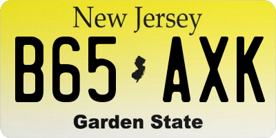 NJ license plate B65AXK