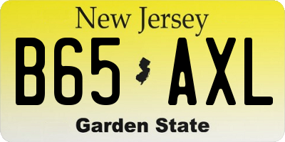 NJ license plate B65AXL