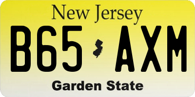 NJ license plate B65AXM