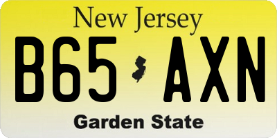 NJ license plate B65AXN