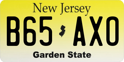 NJ license plate B65AXO