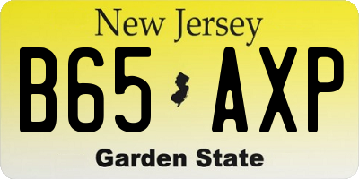 NJ license plate B65AXP