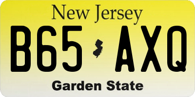 NJ license plate B65AXQ