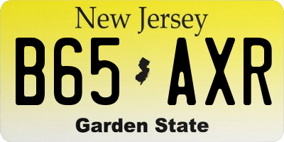 NJ license plate B65AXR