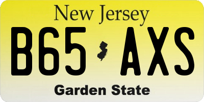 NJ license plate B65AXS