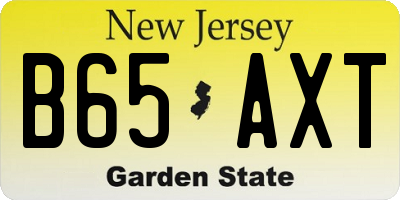 NJ license plate B65AXT