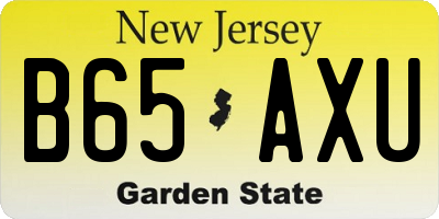 NJ license plate B65AXU