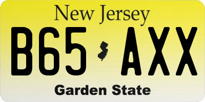 NJ license plate B65AXX