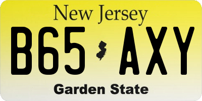 NJ license plate B65AXY