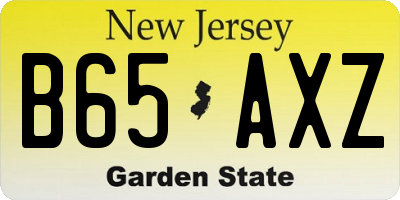NJ license plate B65AXZ