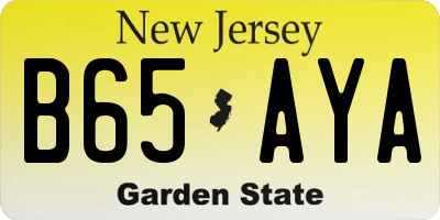 NJ license plate B65AYA