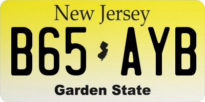 NJ license plate B65AYB