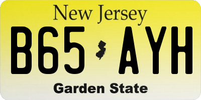 NJ license plate B65AYH