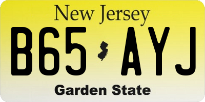 NJ license plate B65AYJ