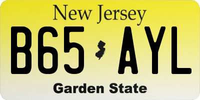 NJ license plate B65AYL
