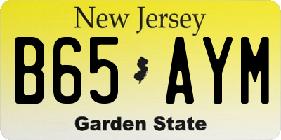 NJ license plate B65AYM