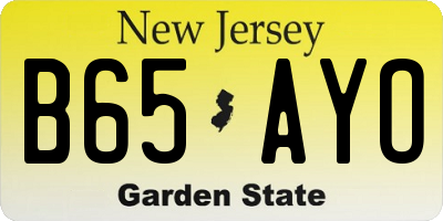 NJ license plate B65AYO