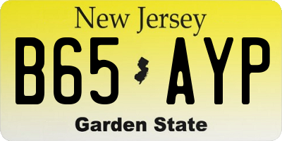 NJ license plate B65AYP