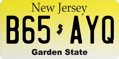 NJ license plate B65AYQ