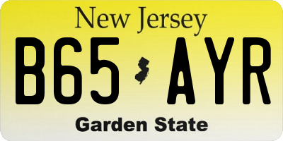 NJ license plate B65AYR