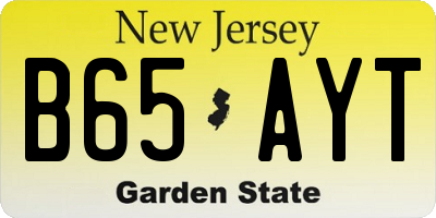 NJ license plate B65AYT